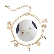 Charm Gold Butterfly Ankle Double Chain Anklet Bracelet Sandal Sexy Foot Jewelry