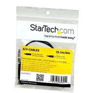 StarTech.com MUFMRCA 6-Inch 3.5mm Female to 2 x RCA Male - RCA to AUX Y Stereo Splitter Cable, Black N3