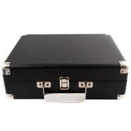 GPO Attache Briefcase Style 3-Speed Portable Vinyl Turntable with Built-in Stereo Speakers and USB Stick for Recording... N31