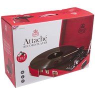 GPO Attache Briefcase Style 3-Speed Portable Vinyl Turntable with Built-in Stereo Speakers and USB Stick for Recording... N32