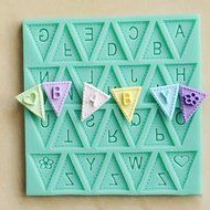 Gooday Letter Flag Lace Silicone Mold Cake Decorating Baking Chocolate Mould, 105x105x5mmm