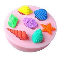 Sher Starfish and conch shells Baking Fondant Cake Choclate Candy Mold,L7.5cmW7.5cmH1.5cm