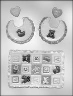 CK Products 5-3/4-Inch Baby Quilt and Bib Chocolate Mold