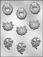 CK Products Poinsettias, Wreaths, and Pinecones Chocolate Mold