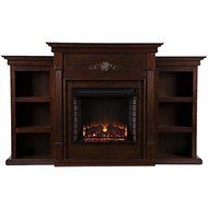 Upton Home Dublin Espresso Stacked Electric Fireplace N4
