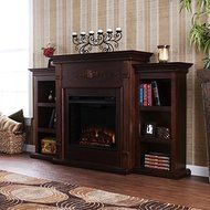 Upton Home Dublin Espresso Stacked Electric Fireplace N5
