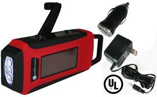 Ambient Weather WR-099 Compact Emergency Solar Hand Crank AM/FM/WeatherBand Digital Radio, Flashlight, Cell Phone... N2