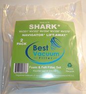 2 Pack Shark Navigator Lift-Away NV350 Foam &amp; Felt Filter Set, Fits Shark Navigator Lift-Away models: NV350, NV351...