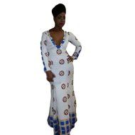 Women Dress,Haoricu Women Backless Skintight Casual Traditional African Print Long Sleeve Party Dress N5