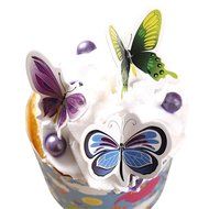 Yunko 24 Pcs Cute Decorative Cupcake Muffin Toppers Wild Animals Zoo Zebra Lion Tiger Elephant Giraffe Baby Shower... N7