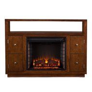 Brentford Media Electric Fireplace - Dark Tobacco N8