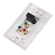 TNP HDMI + 3RCA Wall Plate - 4k Ultra HD UHD 1080P Full HD Compatible &amp; Gold Plated RCA Component Composite Video...