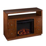 Brentford Media Electric Fireplace - Dark Tobacco N9