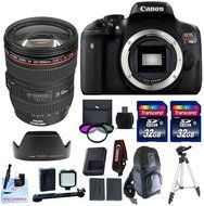 Canon EOS T6i DSLR Camera Kit + Canon EF 24-105mm L (Glass Element) Lens + 1 Year Warranty + 2 32GB Transcend... N2