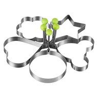 Holiday Cookie/Fondant Cutters, LAFEINA 5PCS Stainless Steel Fried Egg Mold Pancake Mold Kitchen Tool Pancake...