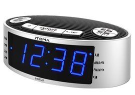 iTOMA Alarm Clock Radio with Digital AM FM, Dual Alarm with Snooze and Sleep Timer, Dimmer Control, Auto Time... N5