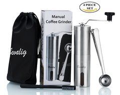 Manual Coffee Grinder with Travel Pouch, Spoon and Cleaning Brush | Ceramic Conical Burr for Precision Brewing... N4