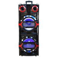 EMB PKL122PRO 1800W Double 10" Woofer w/ LED Lights - Trolley LOUD Portable Speaker System - Built-in Bluetooth...