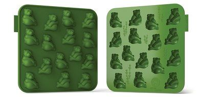 Siliconezone My Animals Collection 6.9&quot; Non-Stick Silicone Panda Chocolate Mold, Green