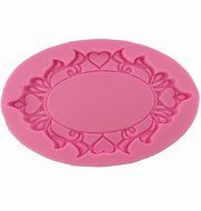 Funshowcase Victorian Oval Frame Plaque Candy Silicone Mold for Fondant Cake Decoration, Cupcake Topper, Polymer...