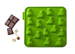 Siliconezone My Animals Collection 6.9&quot; Non-Stick Silicone Panda Chocolate Mold, Green N2