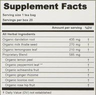Lifestyle Awareness Teas, Caffeine Free Dandy Liver Detox Tea, 20 Count N19