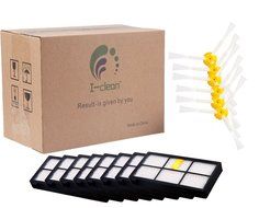 6pcs 3-Armed Side Brush + 8pcs HEPA Filter for Roomba 880 870 980, I-clean for iRobot Roomba Vacuum Replacement... N3
