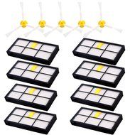 6pcs 3-Armed Side Brush + 8pcs HEPA Filter for Roomba 880 870 980, I-clean for iRobot Roomba Vacuum Replacement... N4