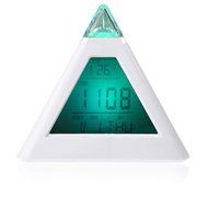 7 LED Color Changing Pyramid Digital LCD Snooze Alarm Clock Triangle Thermometer C/F relogio de mesa reloj despertador N3