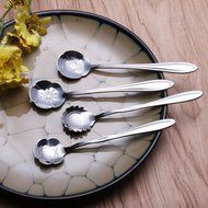 YOHA Creative Floral Coffee Spoon Delicate Teaspoon Sugar Dessert Spoon Ice Cream Spoon Scoop(4 pcs,B) N6