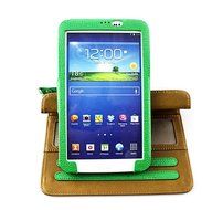 Route 66 Green Luxury Leather Business Type Stand Leather Case Cover for Samsung Galaxy Tab 3 7" N4