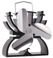 12.5cm Mini Heat Powered Stove Fan For Small Space Wood / Log Burner/Fireplace - Eco Friendly(Black) N7