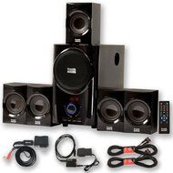 Acoustic Audio AA5160 Home 5.1 FM Speaker System Bluetooth Optical In 2 Ext. Cables AA5160BD-2