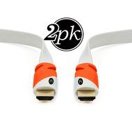 FLAT HDMI Cable 2.0 - 3 Ft, Ultra Clarity High Speed Flexible Cord (2PK 3 Feet / 1 meter Each) HDMI Flat Wire,... N5