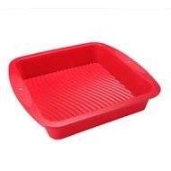 Unicook Nonstick Silicone Square Cake Pan Baking Mold,Baking Tray,Food Grade Silicone,Red