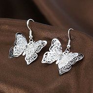 New Fashion Women Lady Elegant Butterfly Crystal Rhinestone Ear Stud Earrings N4