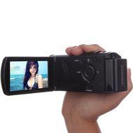 SSstar FHD DV Digital Video Recorder With 3'' Screen, 16X Zoom Video Camcorder 270-degree Rotation color black N4