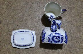 Set for tea for two persons + oiler