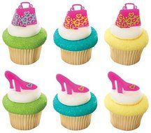 Leopard Print Purse and Shoe Cupcake Picks - 24 pcs