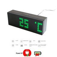 T Tocas Big Numbers Digital LED Snooze Wall Desk Alarm Clock with Countdown, Thermometer ,Calendar (Green LED... N8