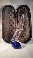 DailyDealsDirect 7&rdquo; Sandblasted Sherlock Glass Blue Smoking Tobacco Percolator Hand Pipe With Black Hard Shell...