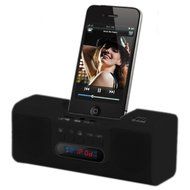 Bluetooth Docking Speaker with Radio and Clock-BLACK consumer electronics