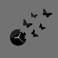 EverTrust(TM) new arrival special offer led wall clock 3d diy Acrylic mirror fashion home decoration butterfly... N5