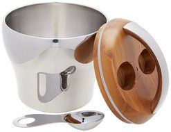 Nambe Bulbo Tea Canister with Scoop, Silver