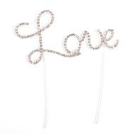 KLOUD City@ Crystal Rhinestone Bling Silver Wedding Love Cake Top Topper (Word &quot;Love&quot;)