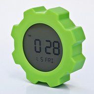 Best-mall Creative Gear Design Voice Control Led Silent dawdler bedside Snooze Alarm Clock With Night Light And... N2