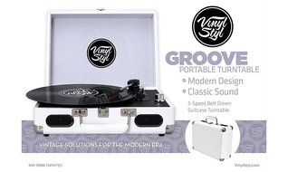 Vinyl Styl Groove Portable 3 Speed Turntable (White) N5
