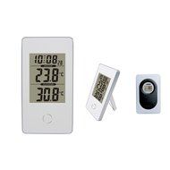 Simple Style Wireless Weather Station White Indoor/Outdoor Digital Thermometer Snooze/Alarm Clock