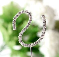26 English Letters Monogram Decor Crystal Rhinestone Cake Topper Decoration for Birthday Party Wedding - Silver... N5