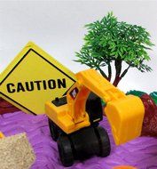 15 Piece CONSTRUCTION TRUCKS Themed Birthday Cake Topper Featuring Heavy Duty Equipment Vehicles and Decorative...